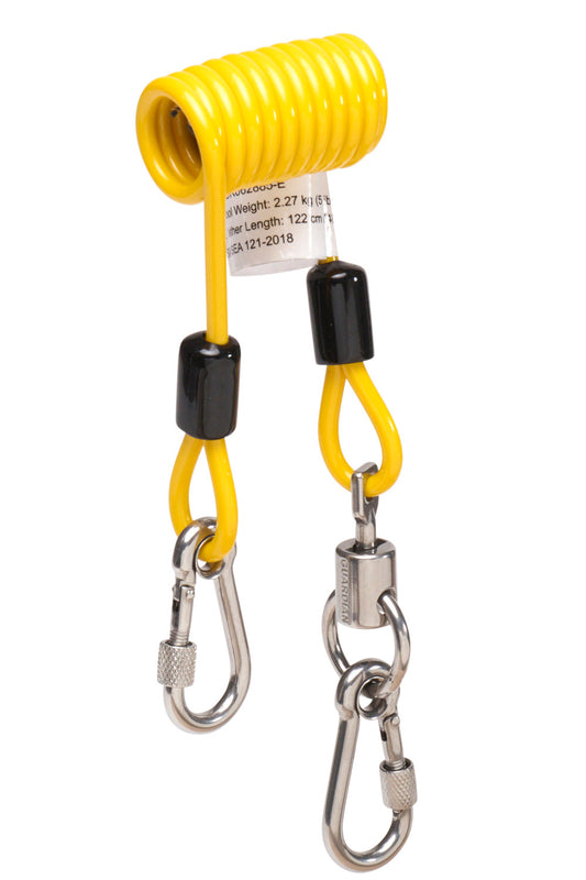 Wire Coil Tool Tether, 2.3kg Swivel Carabiner 122cm,